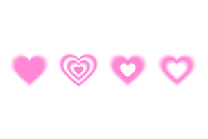 Pink y2k aura heart shapes with soft, an Illustration by YuliiaOsadcha
