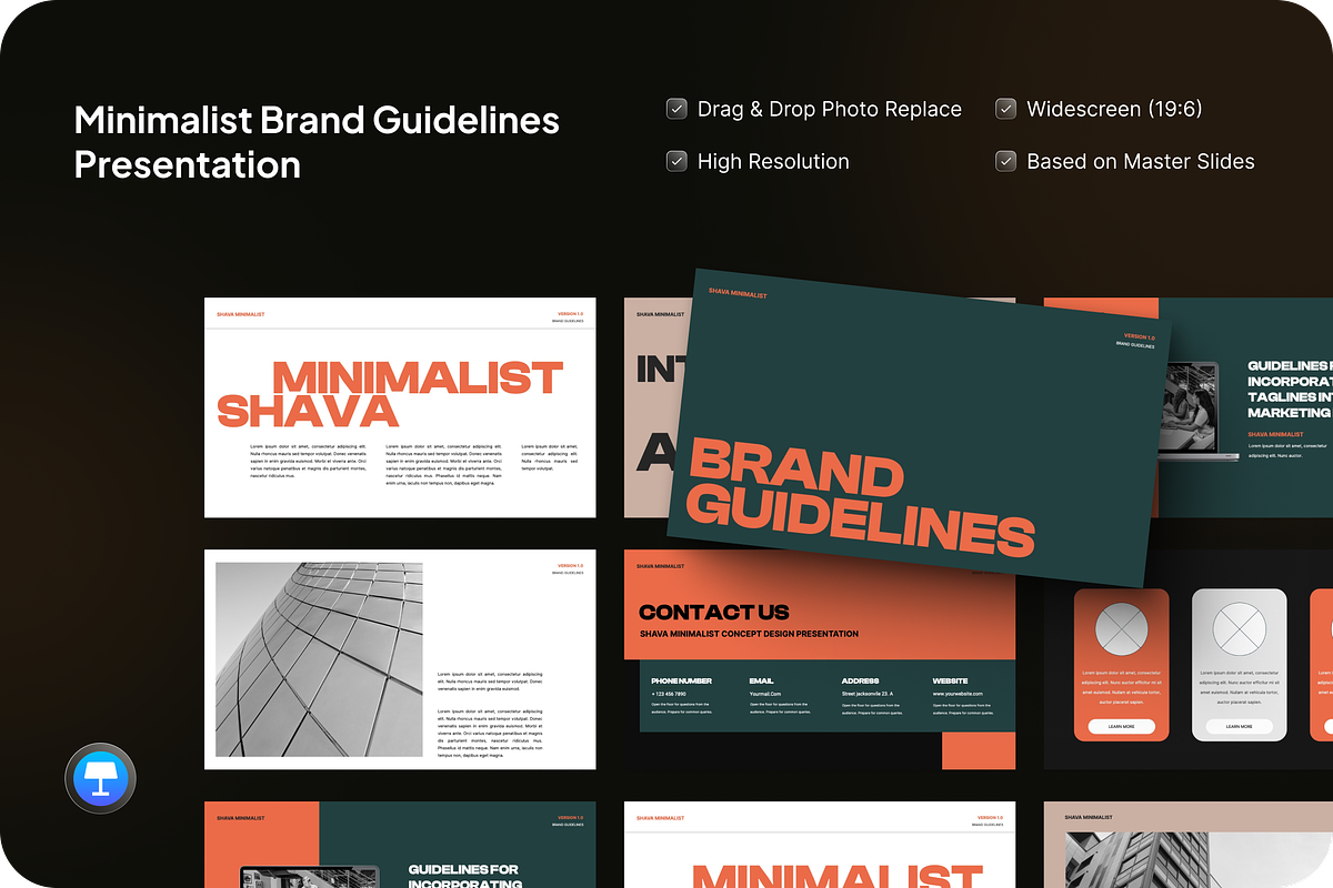 Minimalist Brand Guidelines Keynote, a Presentation Template by SquidPixey (Photo 1 of 7)