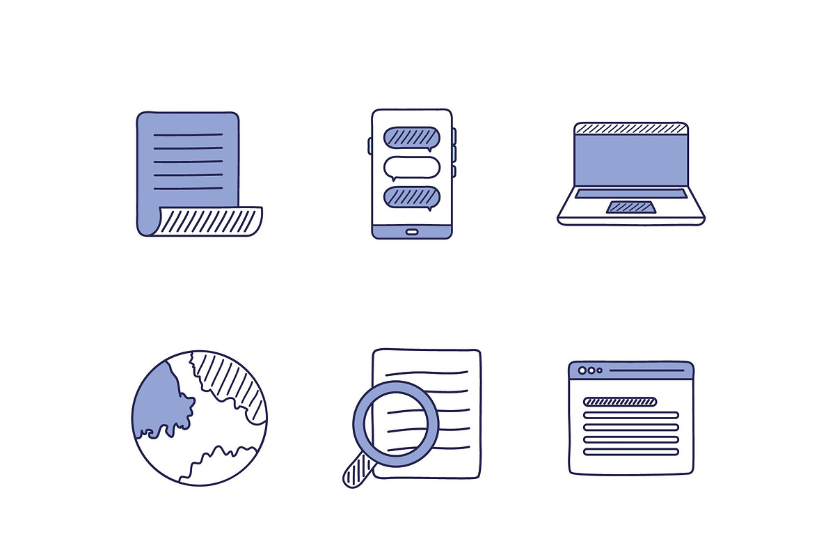 Marketing Doodle Icons Set, an Object Illustration by studiogstock (Photo 2 of 4)