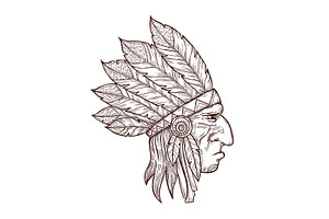 Native Indian Chief Head