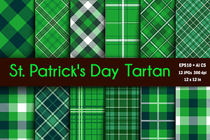 Vector St Patrick's Tartan Patterns