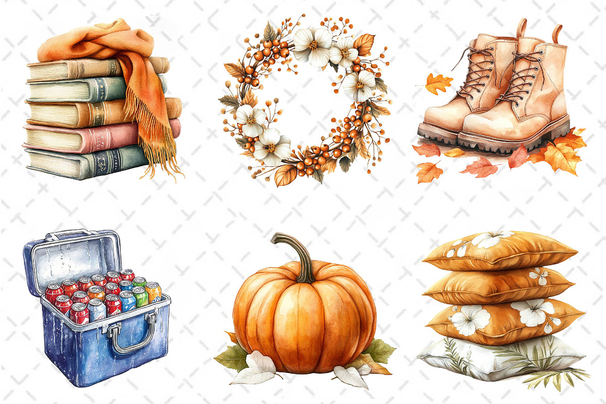 Cozy Caramel & White Fall Clipart, an Illustration by Dream Creation (Photo 5 of 6)