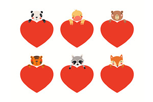 Collection of cute animals holding, an Animal Illustration by sceptical cactus