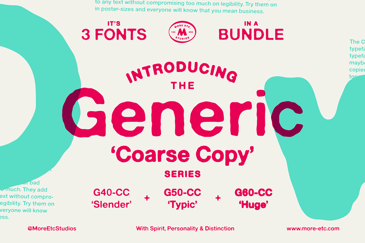 Generic – Coarse Copy (3 Fonts), a Sans Serif Font by More Etc. Studios (Photo 1 of 9)