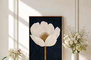 Navy Blue Floral Wall Art Print, a Decorative Illustration by elfy creative (Thumbnail 2 of 8)