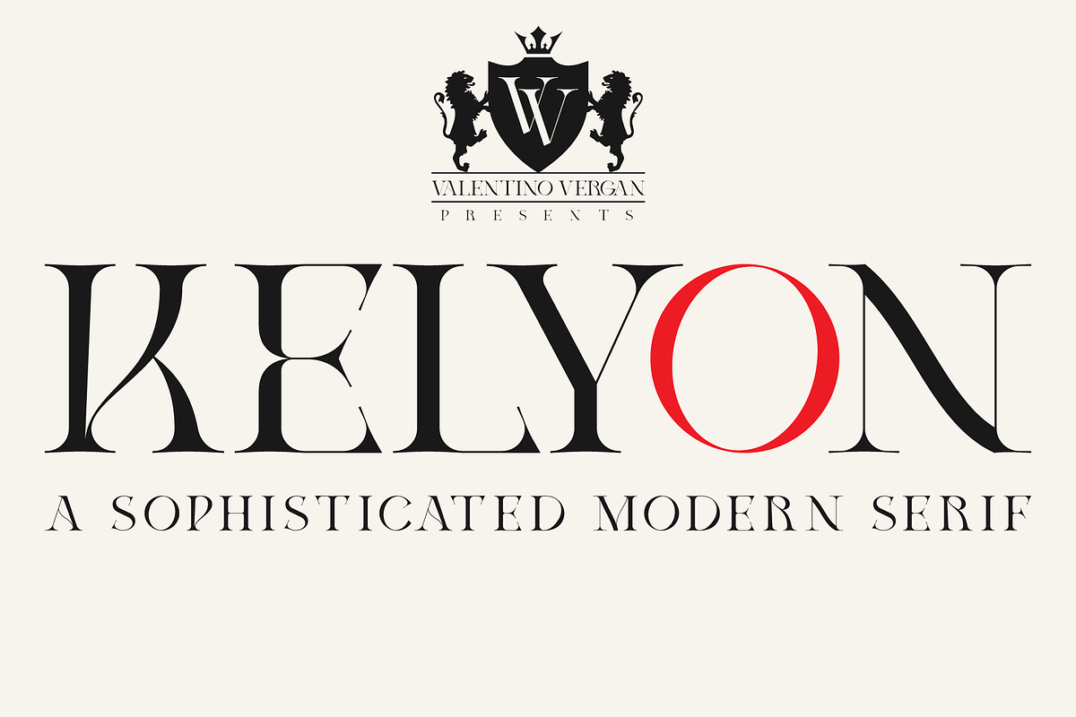 Kelyon - Modern Serif, a Serif Font by Valentino Vergan (Photo 1 of 12)