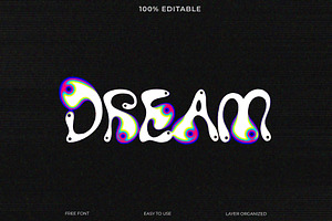 Color Dream Font Style Effect 3D