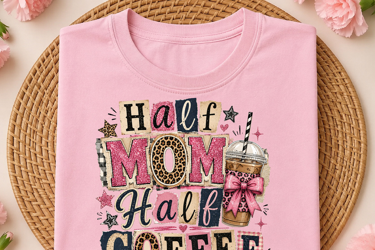 Half Mom Half Coffee PNG, an Object Illustration by DreamCafeArt (Photo 2 of 6)