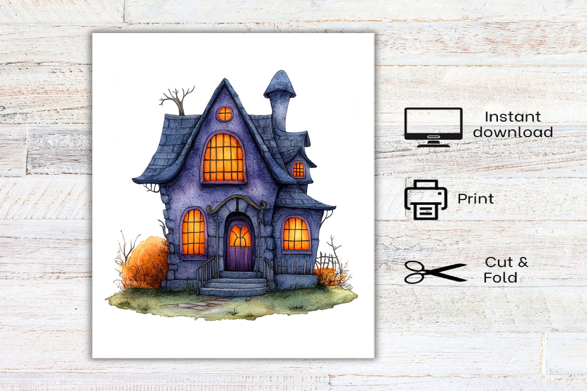 Watercolor Halloween Shop Clipart, an Illustration by Canvas Craft (Photo 8 of 8)