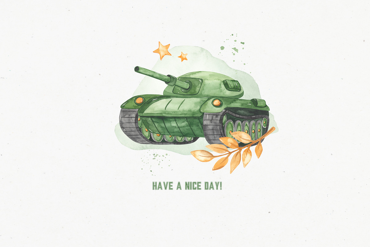 Military transport watercolor, a Transportation Illustration by Marina Ermakova (Photo 9 of 9)