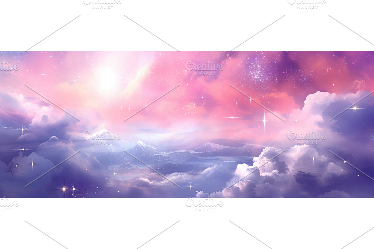 sky with pink clouds, an Illustration by Neirfy