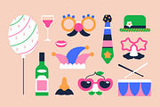 Purim carnival party accessories set, an Object Illustration by Good Studio (Thumbnail 3 of 5)