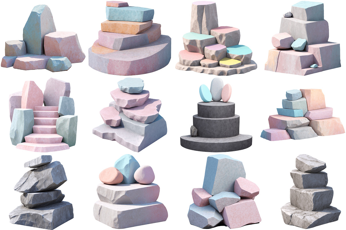 3D Rock Clipart Png, an Object Illustration by Forhadx5 (Photo 5 of 6)