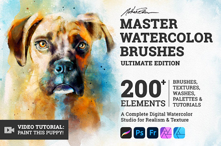 Master Watercolor Brushes - Ultimate, a Brush Add-On by Nathan Brown