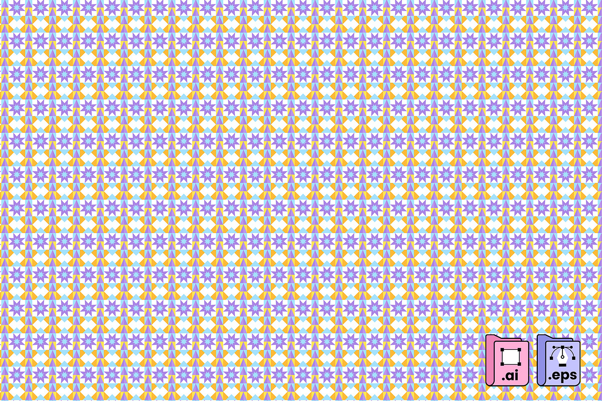 Flat Star Geometric Pattern, a Pattern Graphic by MISS CHATZ (Photo 2 of 3)