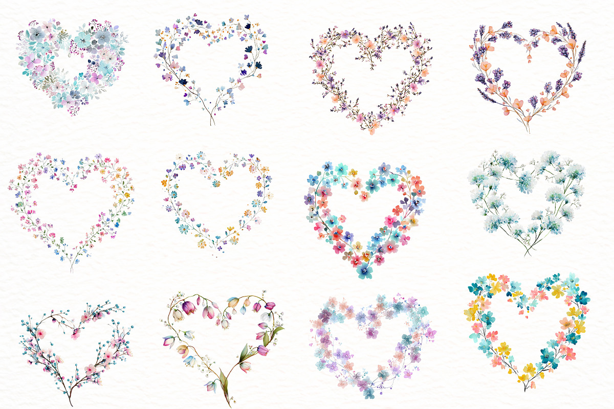 Spring Floral Hearts Frames Clipart, an Illustration by Designworld (Photo 3 of 7)
