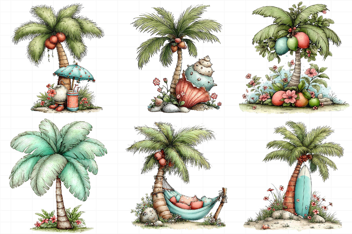 Summer Beach Palm Tree Clipart, an Illustration by Daily.Designs (Photo 5 of 7)