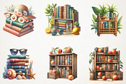 Summer Bookshelf Sublimation Clipart, an Illustration by RobertsArt (Thumbnail 4 of 5)