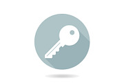 Vector Key Flat Icon, an Outline Icon by FineArtStudio (Thumbnail 1 of 3)