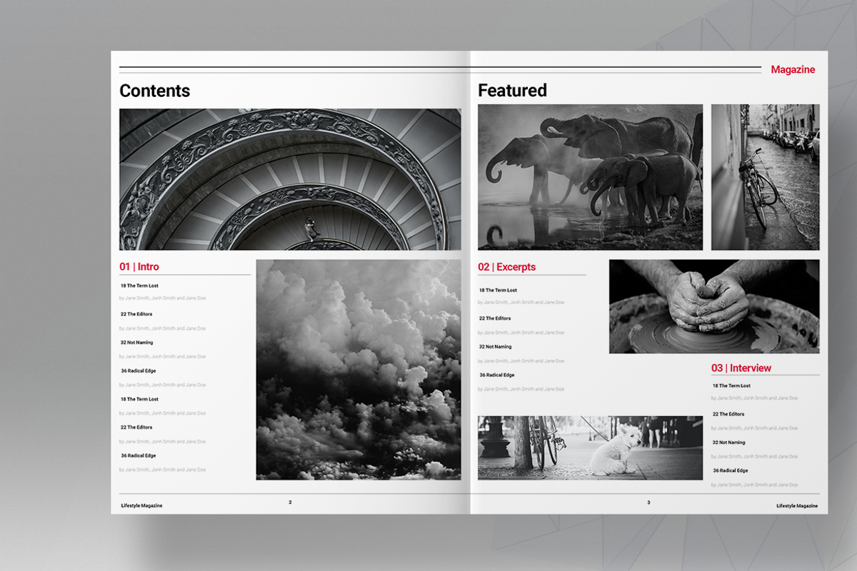 Red and Black Magazine Template, a Magazine Template by Boris Cupac