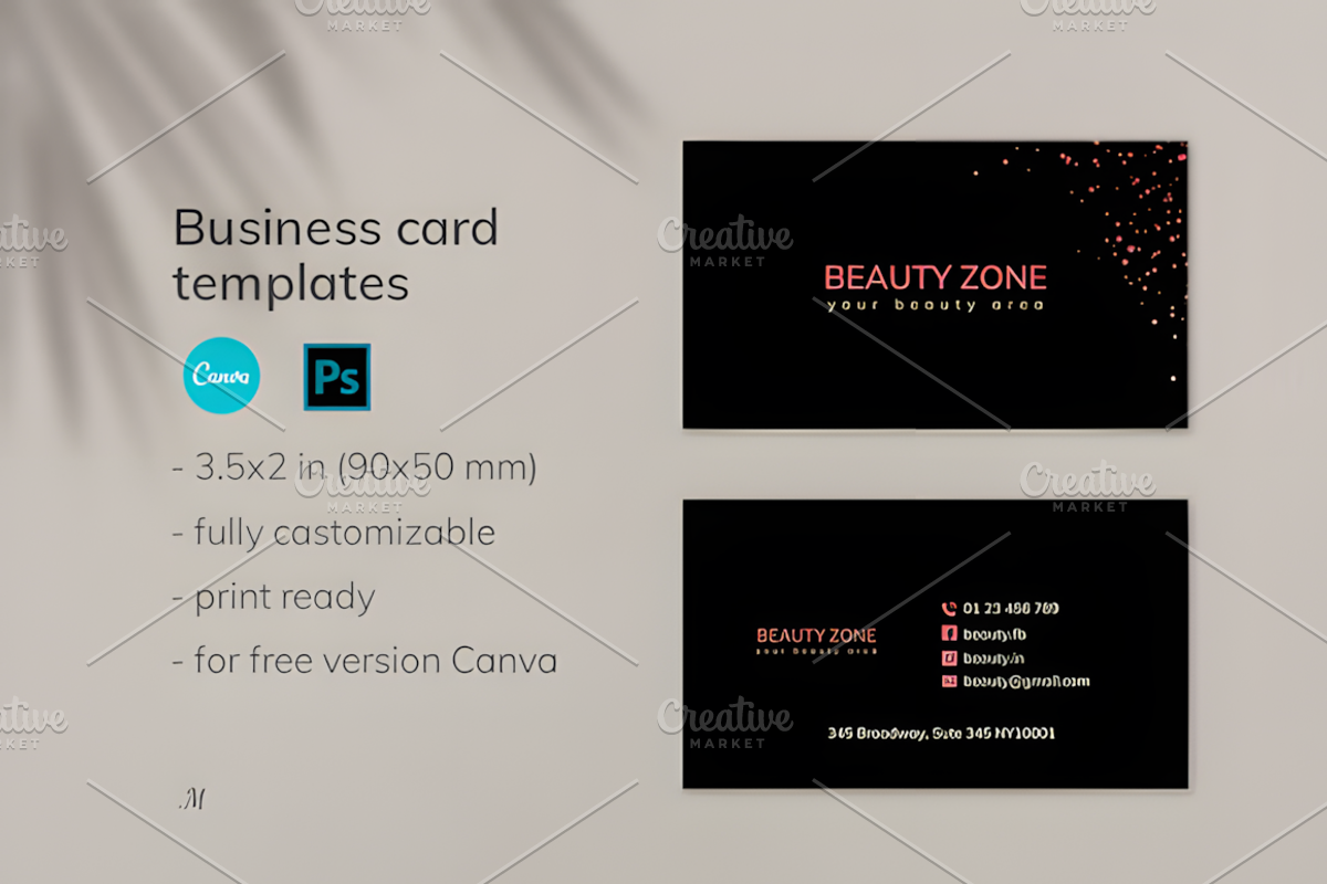Elegant Beauty Business Card Templat, a Social Media Template by Ink Gallery (Photo 1 of 5)