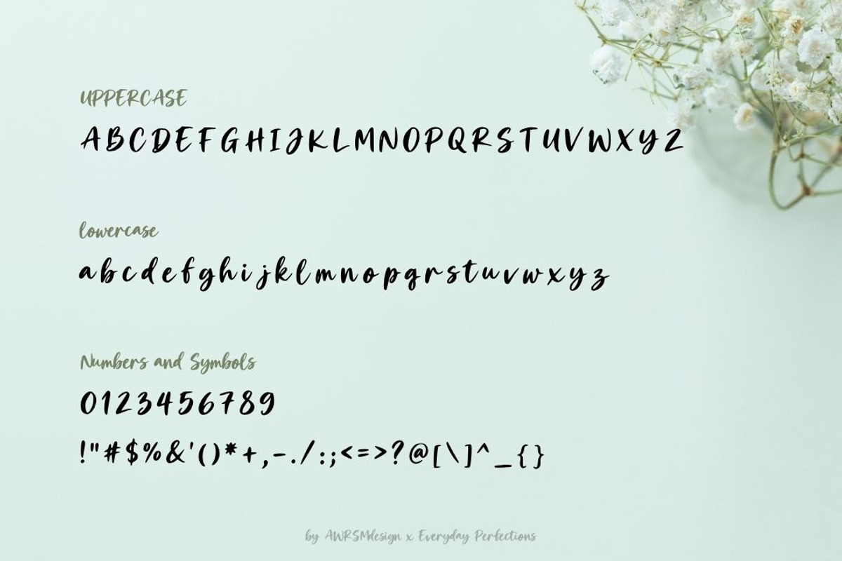 Dalmivo | Script Decorative Font, a Script Font by Everyday Perfection (Photo 2 of 5)
