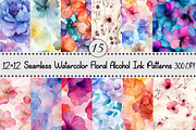 Floral Alcohol Ink Patterns, a Pattern Graphic by Design Market (Thumbnail 1 of 4)