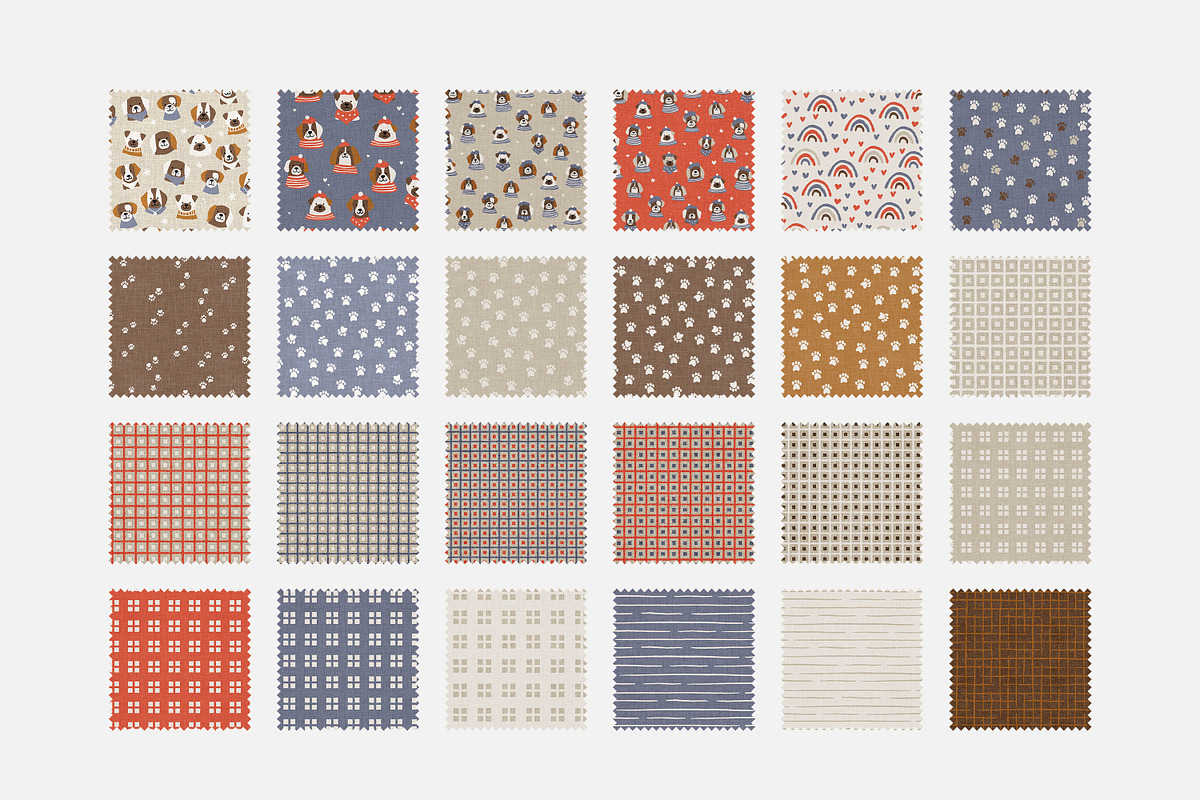 Cute Dogs Vector Patterns Collection, a Pattern Graphic by Naty Art (Photo 9 of 10)