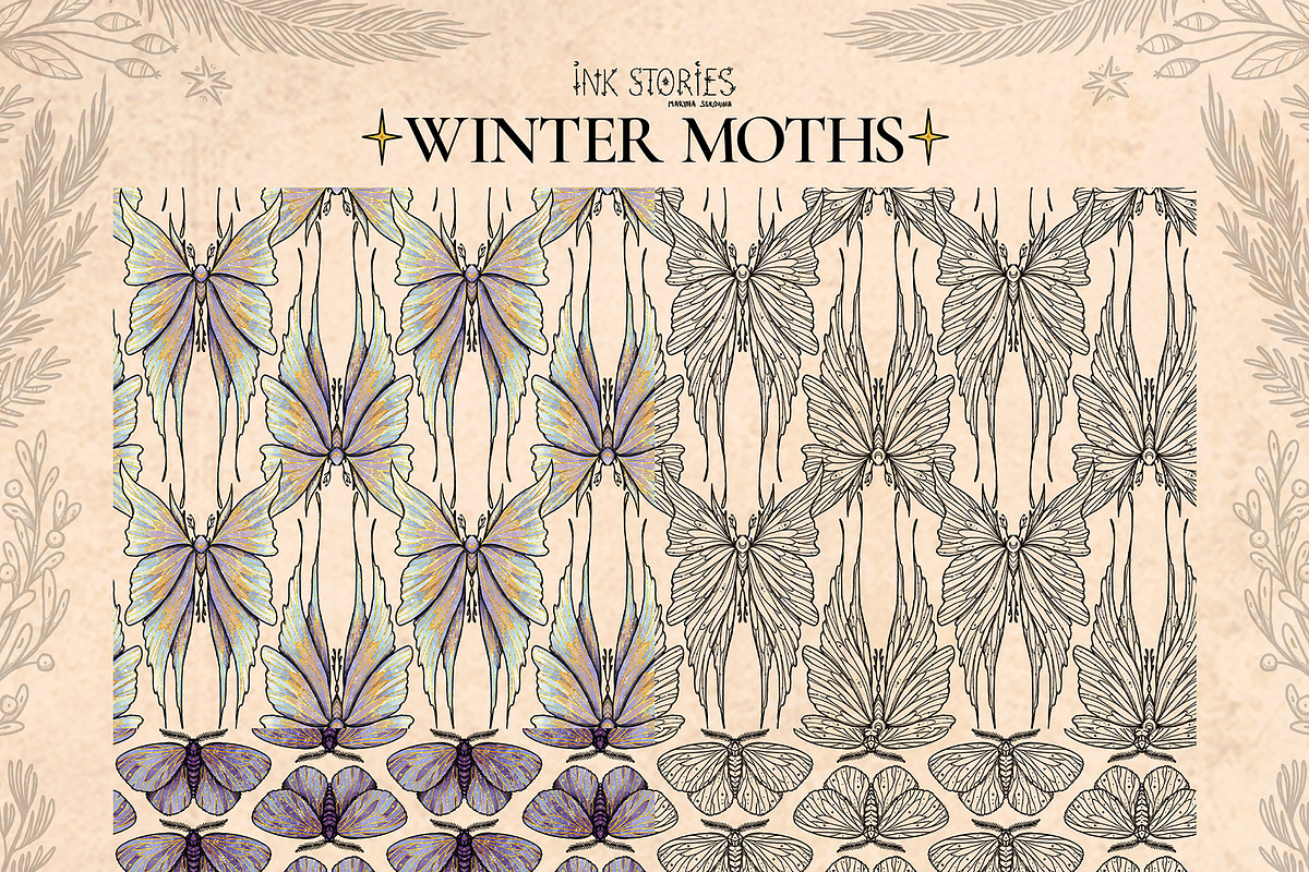 Winter Moths & Evergreen Botanicals, a Seasonal Illustration by Ink Stories (Photo 10 of 15)