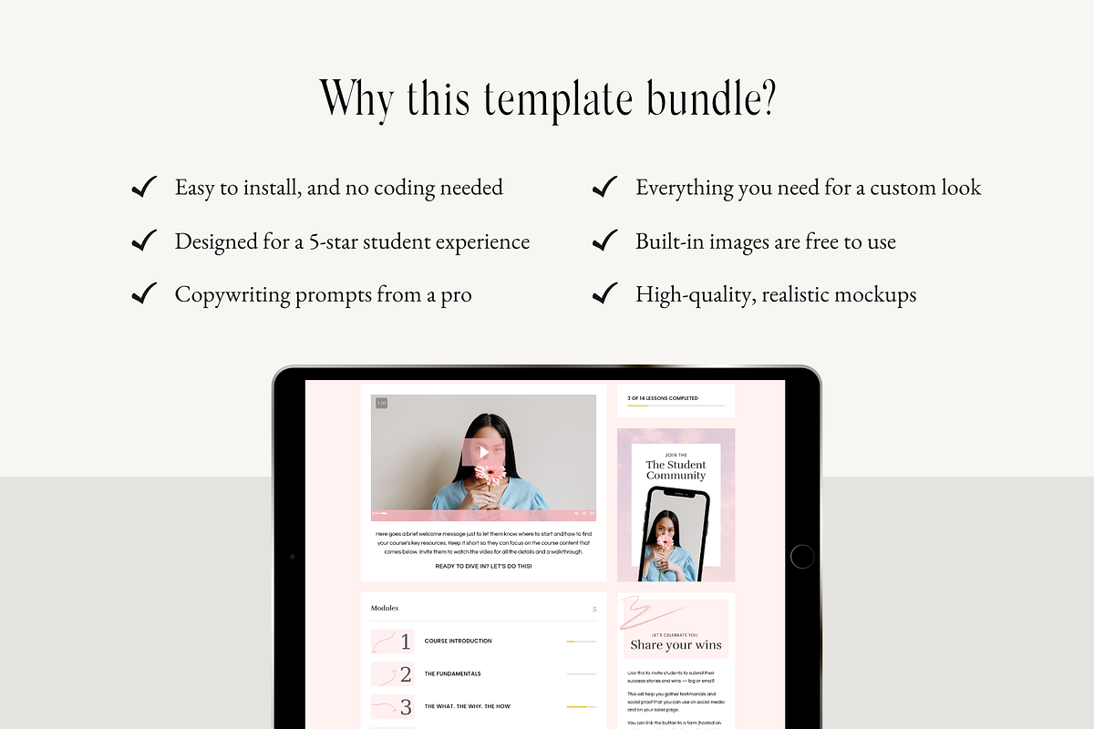 Kajabi Course Template for Courses, a Landing Page Template by Pixel & Flow (Photo 6 of 9)