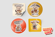 Retro Puppy Mascot Bundle, an Animal Illustration by Tekuni (Thumbnail 10 of 12)