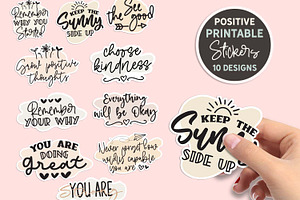 Positive Sticker Quotes PNG EPS