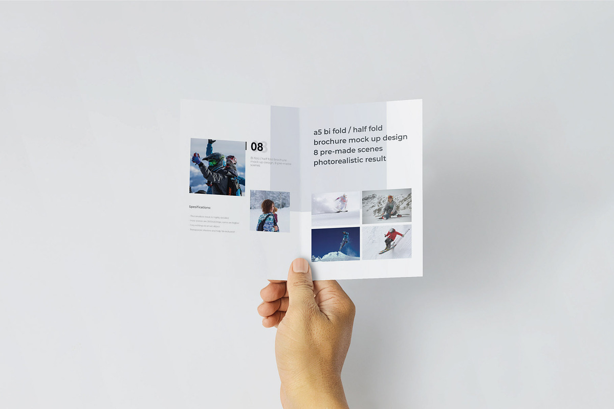 A5 Bifold/Half-Fold Brochure Mockup, a Print Template by Mockstore