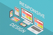 Isometric responsive computer design, a Technology Illustration by Yapanda (Thumbnail 2 of 2)