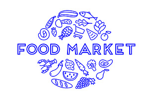Fresh food market grocery symbol, a Branding & Logo Template by Foxys Graphic