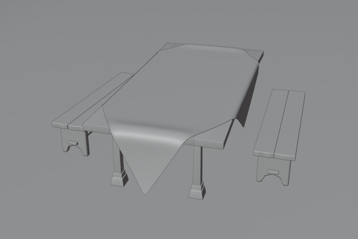 3D Medieval Wooden Banquet Table, a Furniture 3D Model by Dudukbersama (Photo 2 of 2)