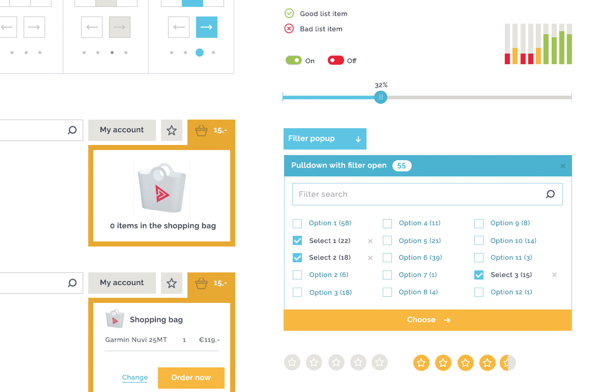 Mega UI style pack - 50% off!!!, an UI Kit Template by Pixelstudio (Photo 4 of 8)