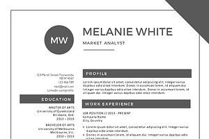 Black White Word Resume Bundle