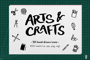 Arts And Crafts Hand-drawn Icon Pack