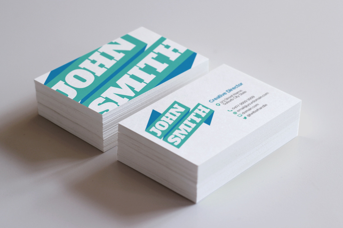 Graphic Ribbon Business Cards, a Business Card Template by Yes! Creative (Photo 3 of 5)
