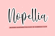 Nopellia, a Script Font by Forberas Club (Thumbnail 1 of 8)