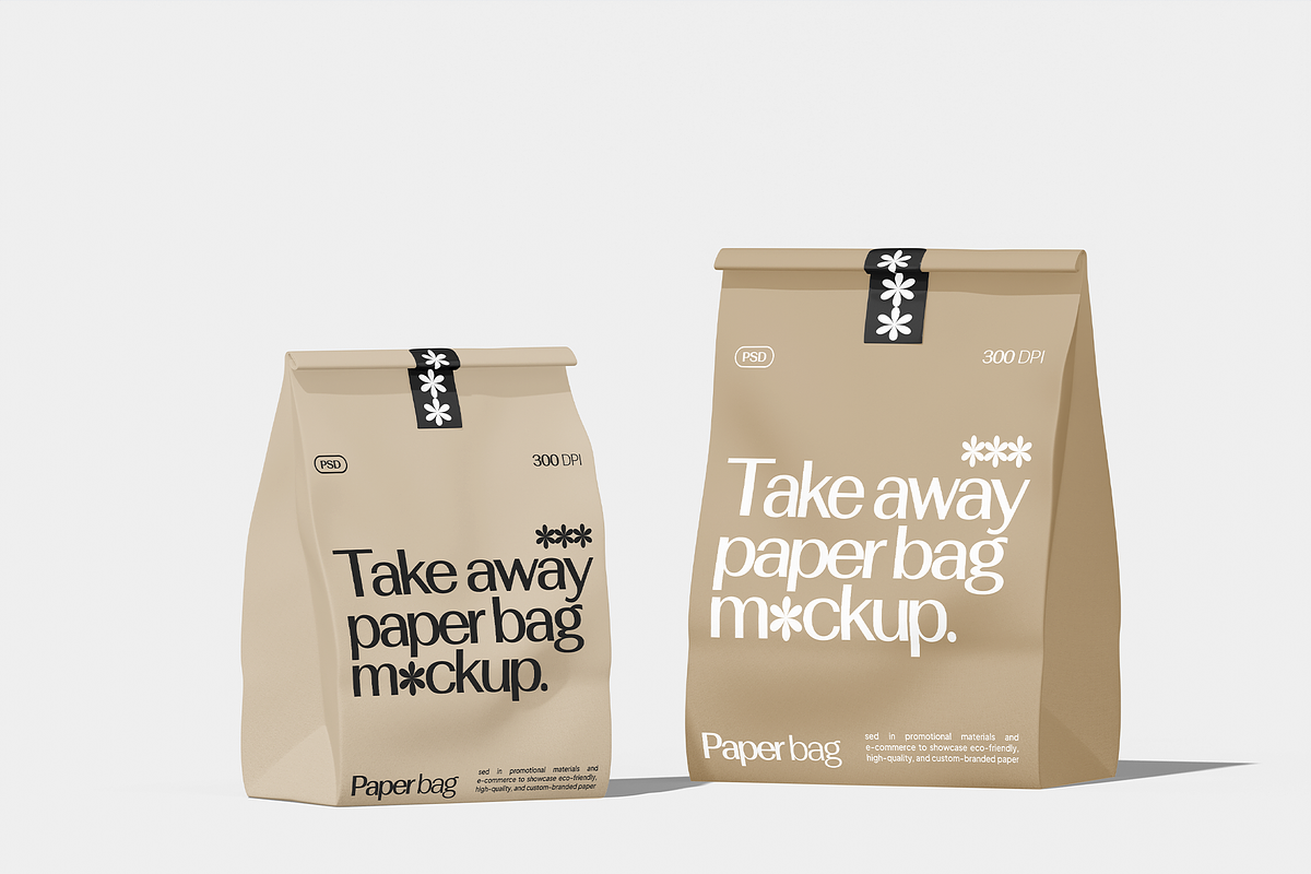Kraft Paper Bag Mockup, a Packaging Mockup by Permadi Creative (Photo 3 of 3)
