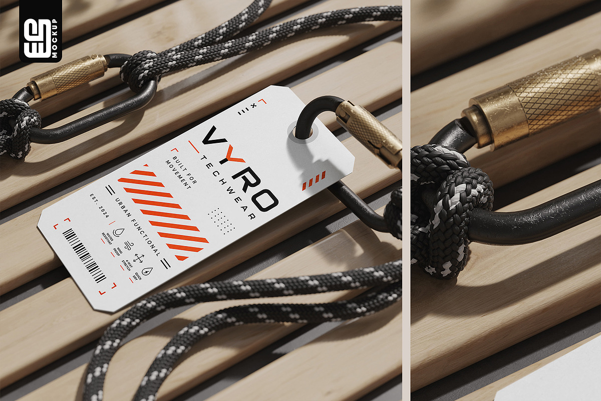 Clothing Tag with Rope Mockup, an Advertising Mockup by SD Mockup (Photo 3 of 4)