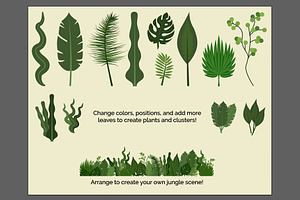 Customizable Jungle Leaf Vectors