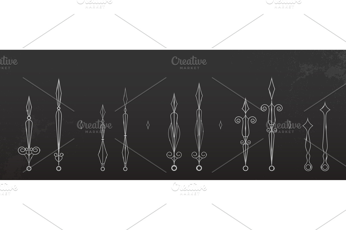 Vintage metal fence elements set, an Illustration by art PVP - market