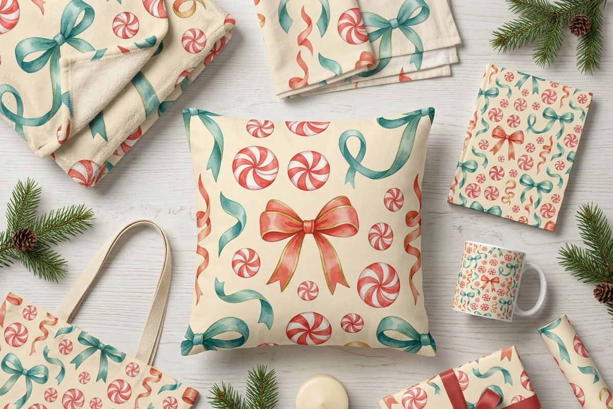 Christmas Watercolor Seamless Papers, a Pattern Graphic by XPERTDESIGNER (Photo 3 of 12)