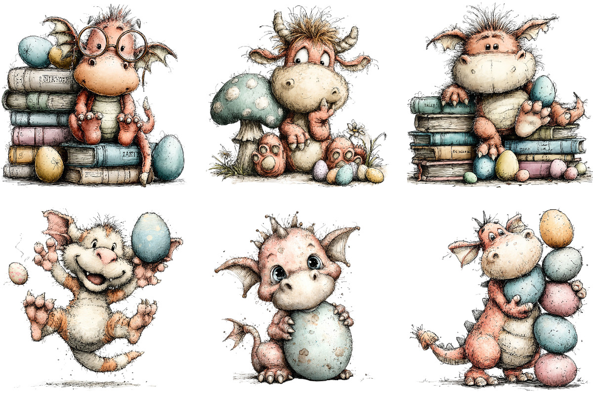 Whimsical Easter Dragon Clipart, an Illustration by Sublimation Artist (Photo 5 of 6)