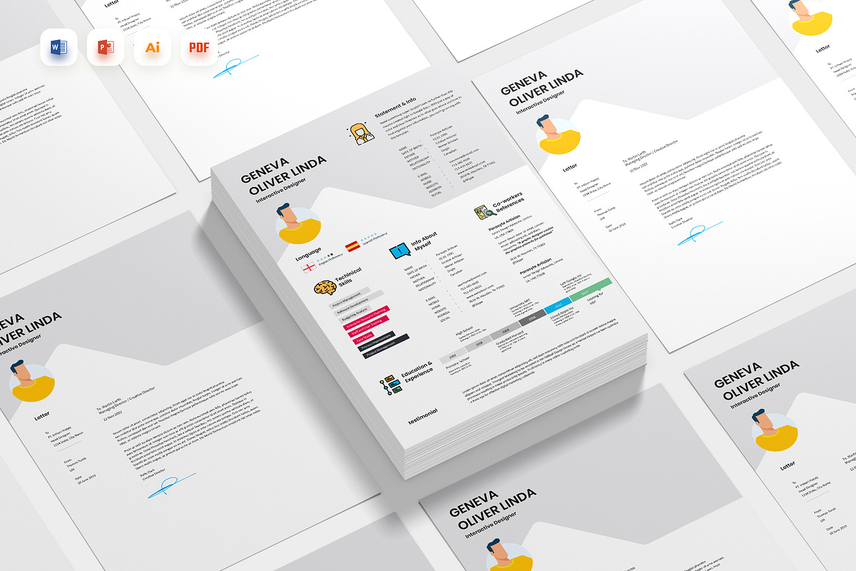 Inforgraphic Resume CV Template, a Resume Template by iDoodle Studio (Photo 1 of 6)