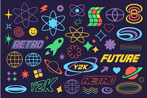 Retro Futuristic Y2k Elements, an Object Illustration by alexdndz
