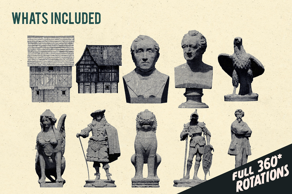 Aged Halftones - Collage Creator, an Object Graphic by Template Haven (Photo 9 of 12)